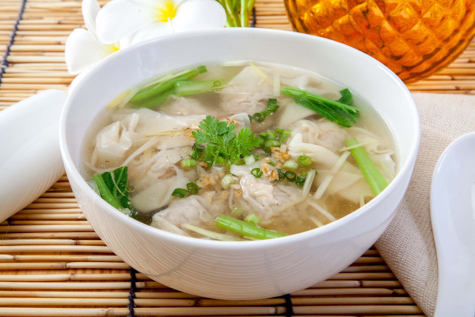 soup with dumplings, wonton soup